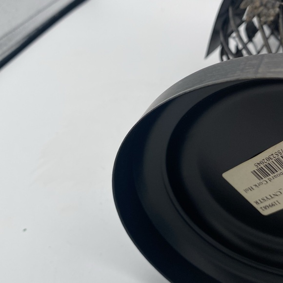 Wine glass shape black metal cork collection holder w/ leaves and grapes 13” - Picture 9 of 9